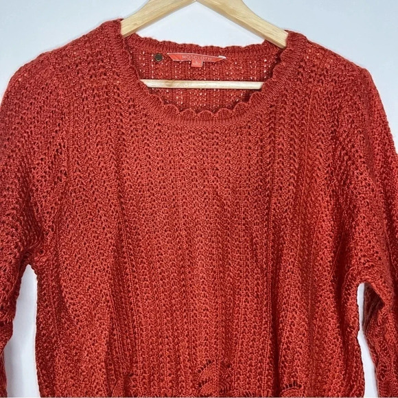 ☀️MODCLOTH Nostalgic Knits Eyelet Chantilly Lace 3/4 Sleeve Knit Sweater - Picture 9 of 12